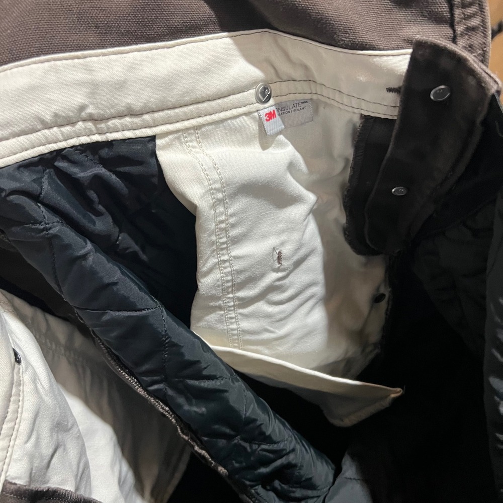 Carhartt Bib Overalls Mens L Brown Loose Fit Insulated OR4031-M Duck Canvas Work - Picture 8 of 11